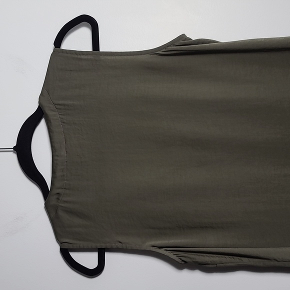 CABI Cinch Blouse Olive Green Sleeveless Tie Front Blouse Size Small - Picture 11 of 15